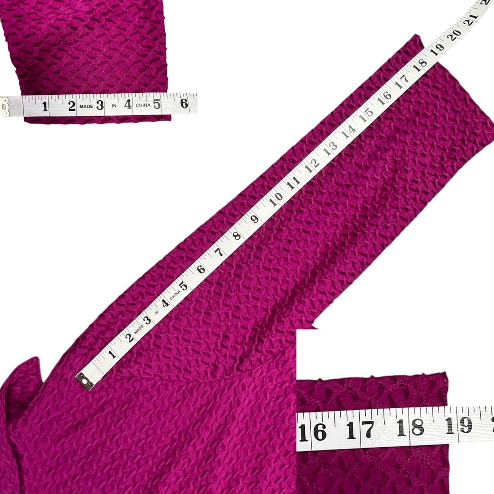 Lane Bryant Textured 3/4 Sleeve Collared Tunic Blouse Plus Size 14/16 Hot Pink - Picture 13 of 14